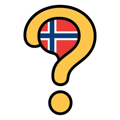 question mark with Norwegian flag inside sticker
