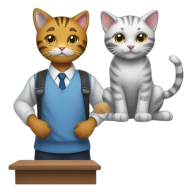 A shool and a biggest cat sticker