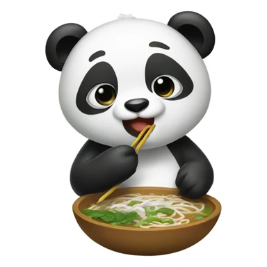 Panda eating pho sticker