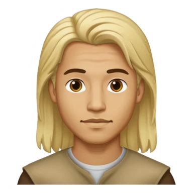 Lightskin man with long blonde hair sticker