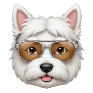Westie Dog with cool glasses sticker