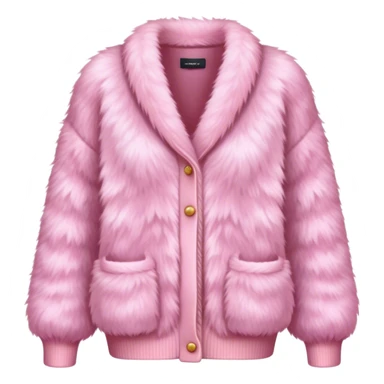 A fluffy pink fur cardigan with a cozy and stylish design sticker