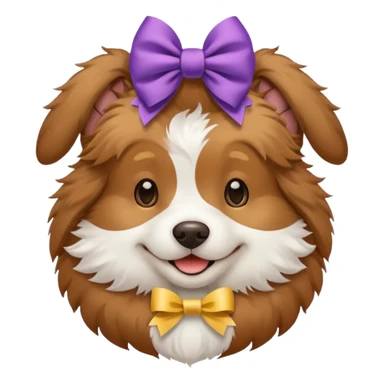 dog with head ribbon sticker