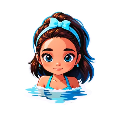 Girl at Blue lagoon sticker