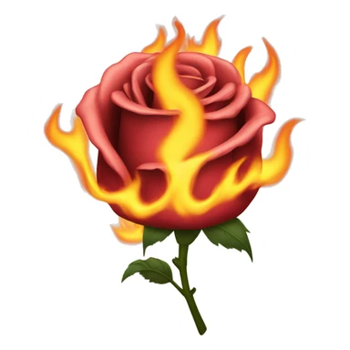 a rose in flames, burning  sticker