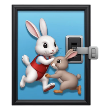 I want the alliance leader to kick me out of the alliance and close the door, so that they both look like rabbits.استیکرش با متن کیبورد باشه sticker