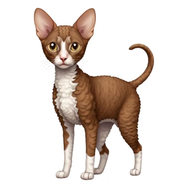 brown colored cornish rex cat sticker