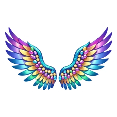 a wing with bling effect sticker