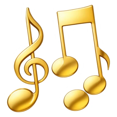 drei musiknoten in goldfarben sticker