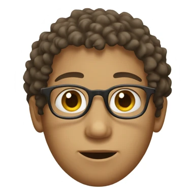 Boy with curly hair and glasess sticker