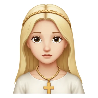 Blonde girl wearing cross necklace and converting to judaism on passover sticker