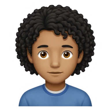 black boy with slightly long, curly black hair  sticker