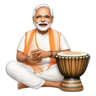 Modi with tabla sticker