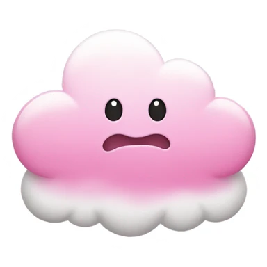 cloud emoji with pink heats sticker