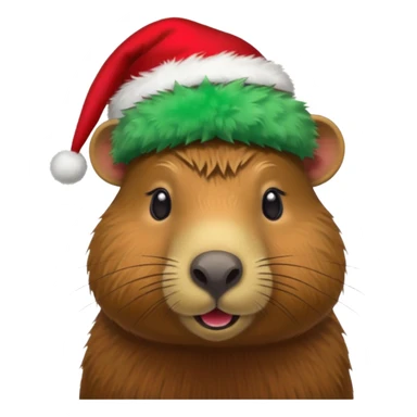 Capybara con gorrito de navidad sticker