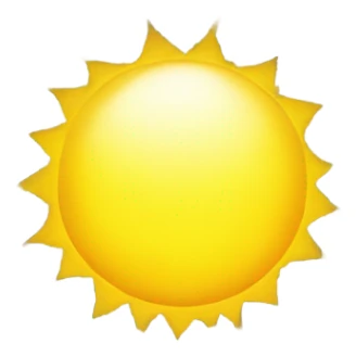 Yellow sun, radiating yellow beams sticker
