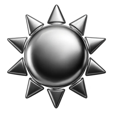 shiny yellow sun, chrome style, apple emoji inspired sticker