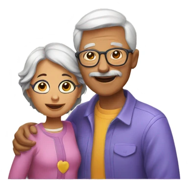grandparents and a child sticker