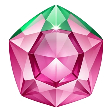 half green half pink gem sticker