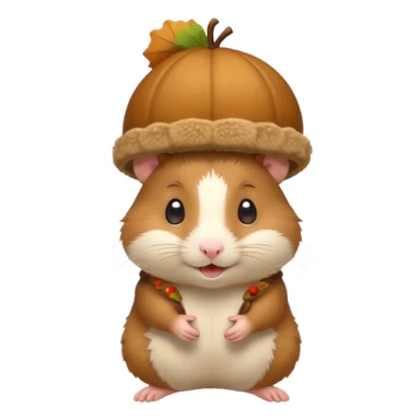 cartoon-style hamster with acorn hat like a hobbit sticker