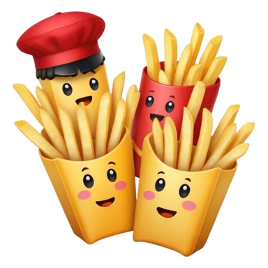French fries with hats sticker