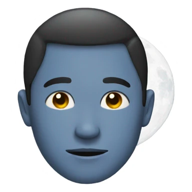 Guy with moon as head sticker