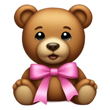 Teddy bear with a Pink bow sticker