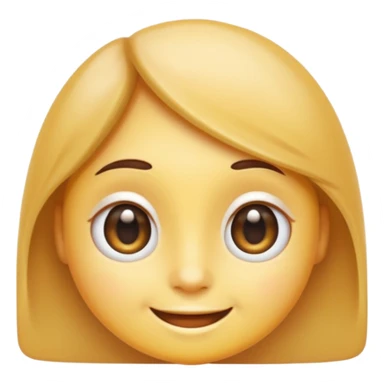 "A high-quality 3D cartoon-style smiling face emoji with big round eyes, soft shadows, and glossy texture, centered on a white background, high-resolution PNG, emoji style like Apple or WhatsApp" sticker