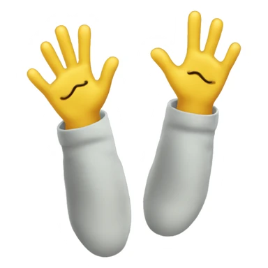 Combine waving hand and feet emoji called waving feet, feet with extra finger growing from heel, with ye in the middle of feet sticker
