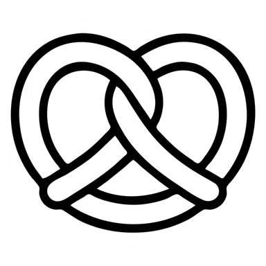 minimalist icon of a German sausage or pretzel, gray color sticker