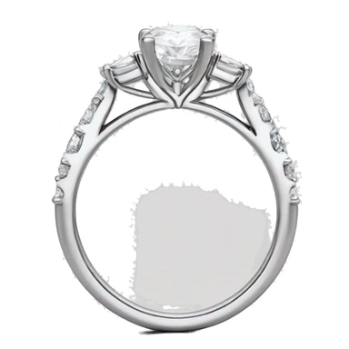 Oval center engagement ring with Marquise band in a white gold setting sticker