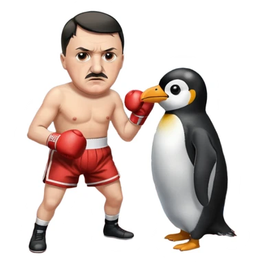 hitler fighting penguin sticker