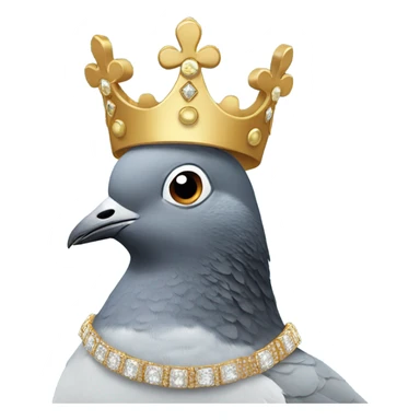 pigeon wearing a crown princess sticker