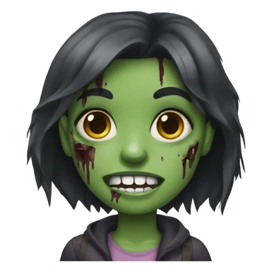 girl zombie with dark hair sticker