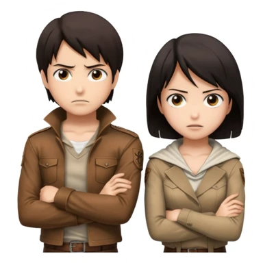 Attack On Titan, Eren Yeager and Mikasa sticker
