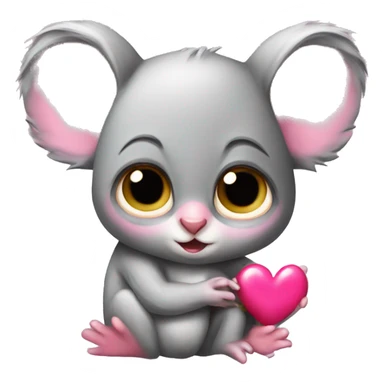 Bush baby and koala with pink heart  sticker