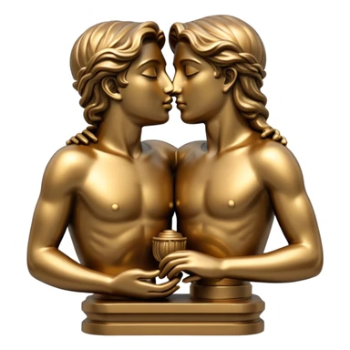 Gay statues kissing sticker