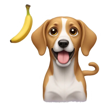 Dog eat banana sticker
