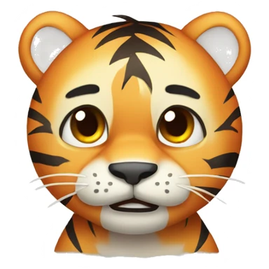 crying cute tiger sticker