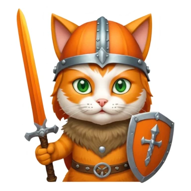 cat with viking helmet and sword sticker