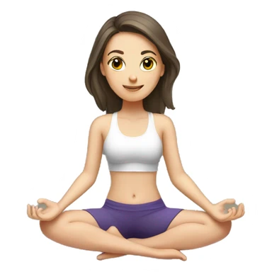 White brunette girl doing yoga  sticker