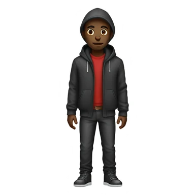 a black skinny man in hood clothes sticker