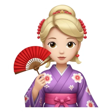 Kimono princess with fan sticker