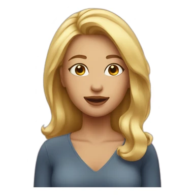 blonde woman blushing sticker