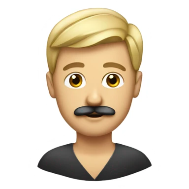 Guy with a moustache cut very short with comb over sticker