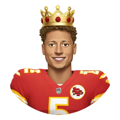 Patrick mahomes wearing crown sticker