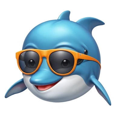 Dolphin with sunglasses sticker