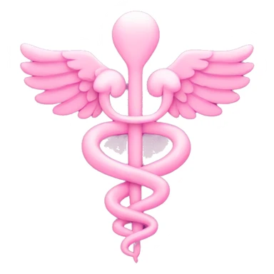 Pink caduceus with hearts  sticker
