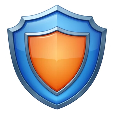 glitter blue and orange shield sticker