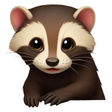 Brown Polecat on brown wood sticker